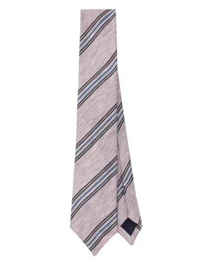 Shop Paul Smith Men Tie Block Stripe Accessories In Pink & Purple