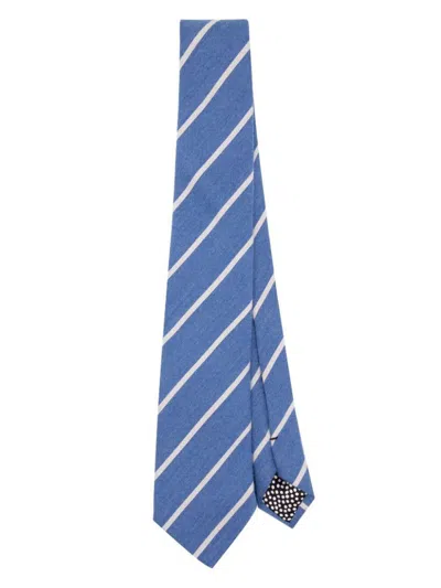 Shop Paul Smith Men Tie With Stripe Accessories In Blue