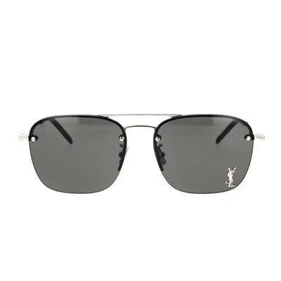 Shop Saint Laurent Eyewear Sunglasses In Silver