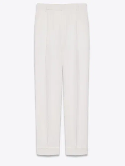 Shop Saint Laurent White Tailored Trousers
