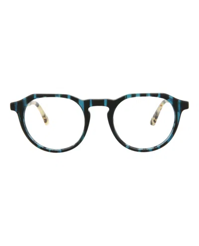 Shop Mcq By Alexander Mcqueen Round-frame Acetate Optical Frames In Blue