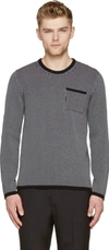 MAISON MARGIELA Black & Grey Knit Chevron Sweater