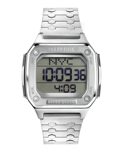 Shop Philipp Plein Hyper $hock Digital Watch In Silver