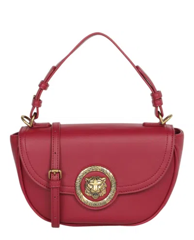 Shop Just Cavalli Small Tiger Motif Shoulder Bag In Red
