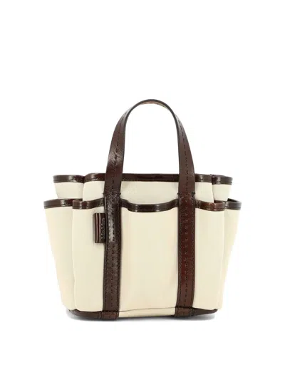 Shop Max Mara "giardiniera Mini" Handbag In Beige