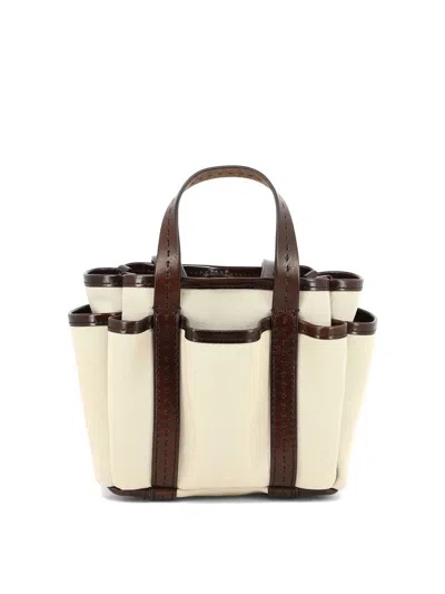 Shop Max Mara "giardiniera Mini" Handbag In Beige