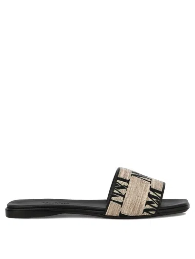 Shop Max Mara Logo Sandals In Beige