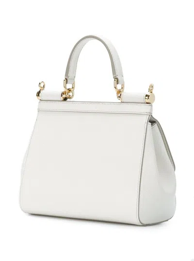 Shop Dolce & Gabbana 'sicily' White Handbag In Leather Woman