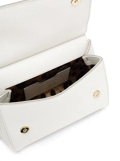 Shop Dolce & Gabbana 'sicily' White Handbag In Leather Woman