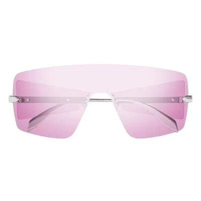 Alexander Mcqueen Mcqueen 99mm Oversize Mask Sunglasses In Silver