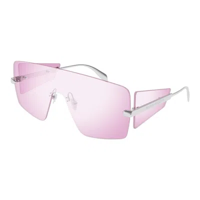 Alexander Mcqueen Mcqueen 99mm Oversize Mask Sunglasses In Silver