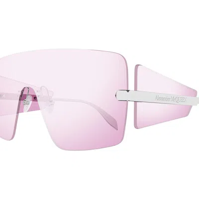 Alexander Mcqueen Mcqueen 99mm Oversize Mask Sunglasses In Silver