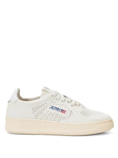 Shop Autry 'medalist Easeknit' Perforated Fabric Sneakers In White
