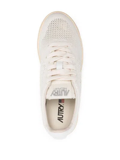 Shop Autry 'medalist Easeknit' Perforated Fabric Sneakers In White