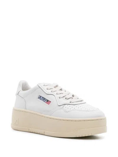 Shop Autry Leather 'medalist' Platform Sneakers In White
