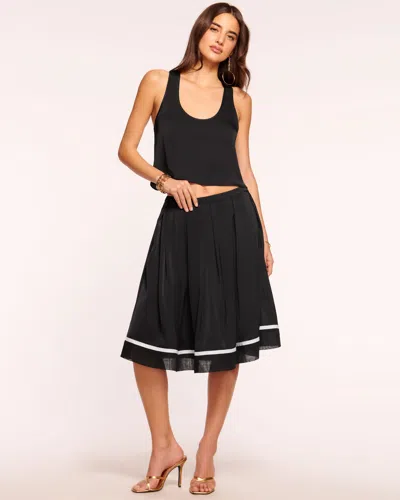 Shop Ramy Brook Alta Pleated Skirt In Black