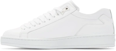 Shop Kenzo White Leather Tennix Sneakers