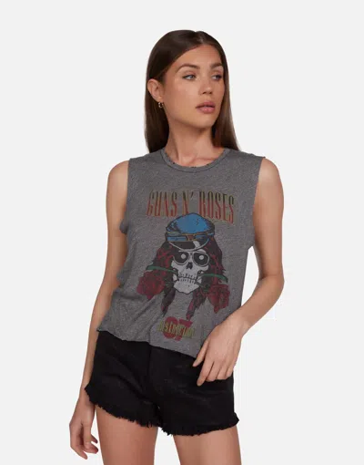 Lauren Moshi Kinzington Guns N' Roses Skull In Heather Grey