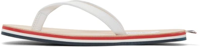 Shop Thom Browne White & Tricolor Leather Sandals