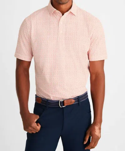 Shop Johnnie-o Enzo Printed Polo In Tango In Pink