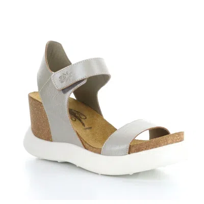 Fly London Gogo Platform Wedge Sandal In Silver