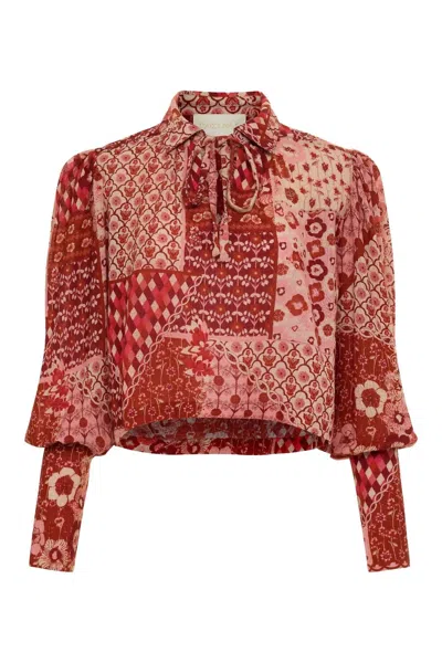 Shop Carolina K Elis Blouse In Mix Bouquet Rose In Multi