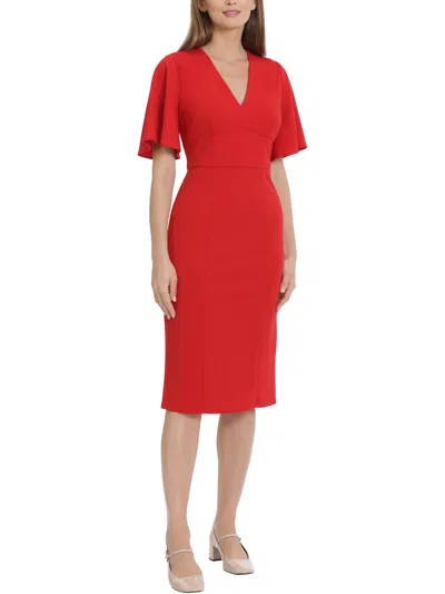 Shop Maggy London Womens Solid Crepe Wear To Work Dress In Red