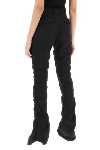 Shop Acne Studios Ruffled Linen Blend Pants Women In Black