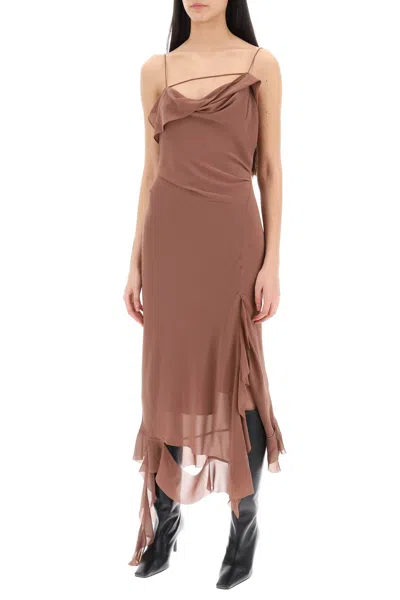Shop Acne Studios Ruffled Slip Dress With Fr Women In Multicolor