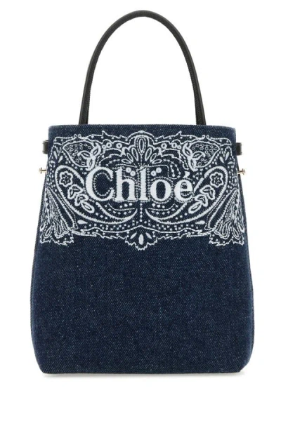 Shop Chloé Chloe Woman Denim Micro Sense Handbag In Blue