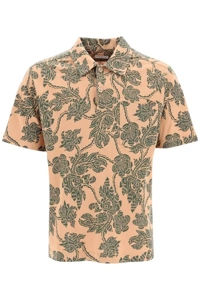 Shop Dries Van Noten All-over Flower Print Polo Shirt Men In Brown