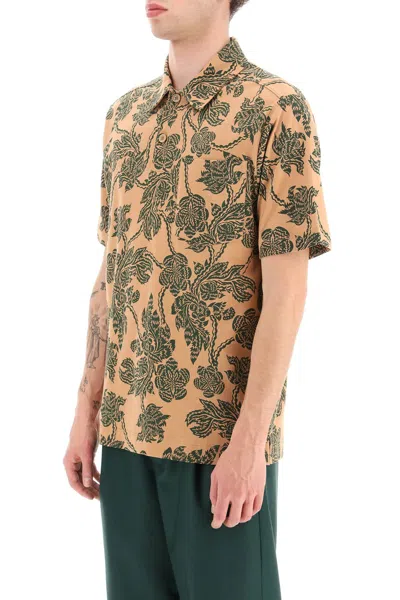 Shop Dries Van Noten All-over Flower Print Polo Shirt Men In Brown