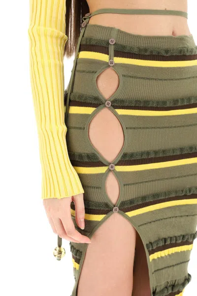 Shop Jacquemus 'la Maille Concha' Midi Skirt Women In Multicolor