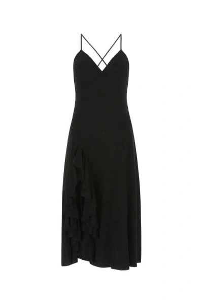 Shop Loewe Woman Black Stretch Viscose Dress