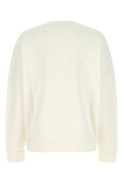 Shop Loewe Woman Ivory Cashmere Blend Oversize Sweater In White