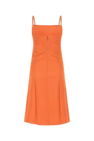 Shop Loewe Woman Orange Satin Dress