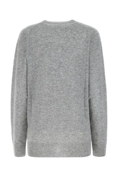 Shop Maison Margiela Woman Melange Grey Wool Blend Sweater In Gray
