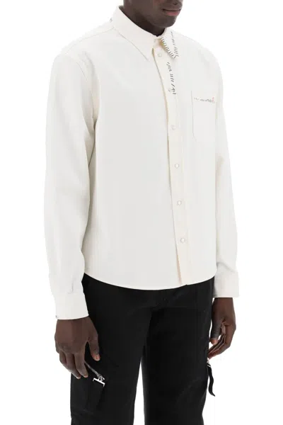 Shop Marni Cotton Drill Overshirt In Eight Men In Multicolor
