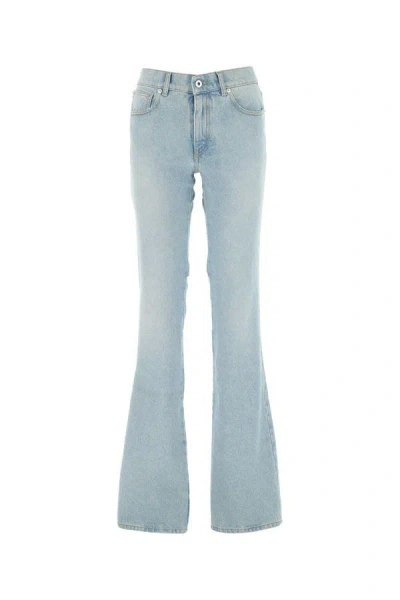 Shop Off-white Off White Woman Denim Flared Jeans In Blue