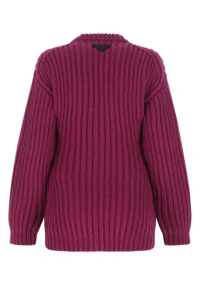 Shop Prada Woman Tyrian Purple Wool Sweater