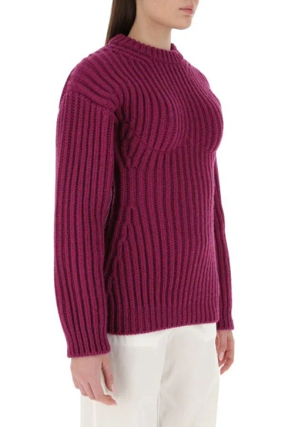 Shop Prada Woman Tyrian Purple Wool Sweater