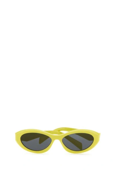 Shop Prada Woman Yellow Acetate Sunglasses