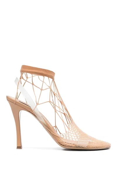 Shop Stella Mccartney 'stella 100' Mesh Sandals Women In Brown