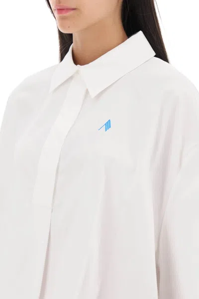 Shop Attico The  'jill' Cropped Boxy Shirt Women In White