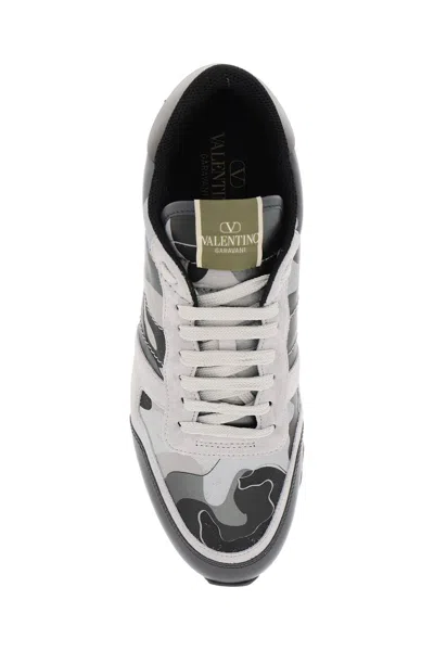 Valentino Garavani Rockrunner Camouflage Laminated Sneaker In Multicolor