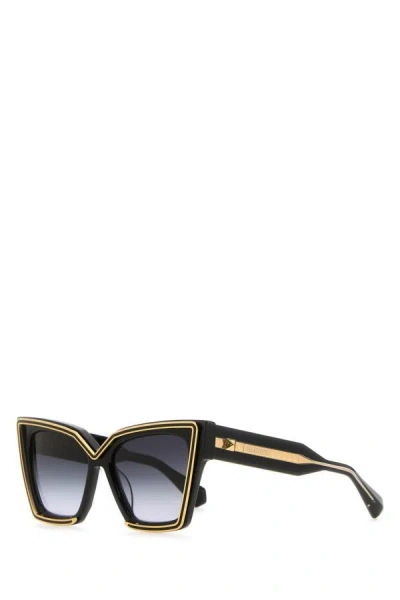 Shop Valentino Garavani Woman Black Acetate V-grace Sunglasses