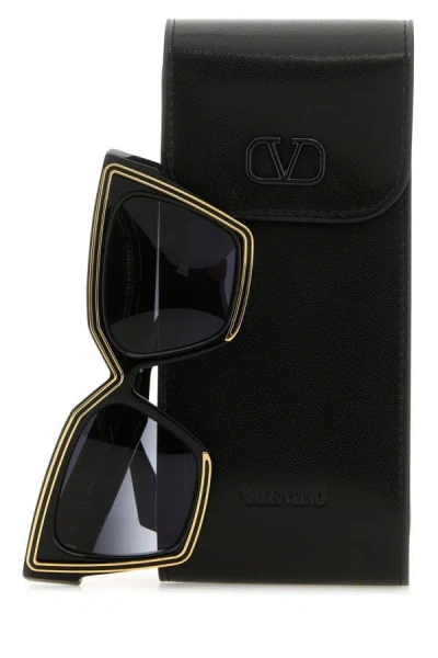 Shop Valentino Garavani Woman Black Acetate V-grace Sunglasses