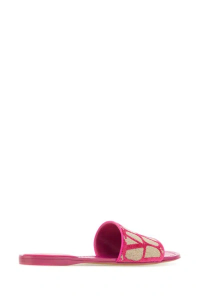 Shop Valentino Garavani Woman Toile Iconographe Slippers In Multicolor