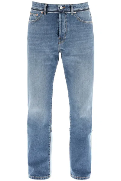 Shop Valentino Regular Fit Rockstud Jeans Men In Multicolor