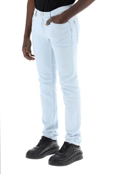 Shop Versace Slim Medusa Biggie Jeans Men In Multicolor